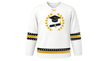 Load image into Gallery viewer, Graduation Day Original Hockey Jersey in White, front view – custom name and number