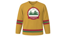 Load image into Gallery viewer, Granada Original Hockey Jersey in Nasrid Gold, front view – custom name and number