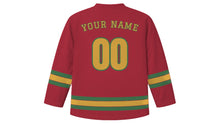 Load image into Gallery viewer, Granada Original Hockey Jersey in Pomegranate Red, back view with your name and number
