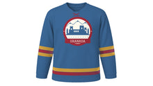 Load image into Gallery viewer, Granada Original Hockey Jersey in Sierra Blue, front view – custom name and number