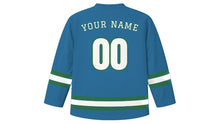 Load image into Gallery viewer, Graz Original Hockey Jersey in Mur River Blue, back view with your name and number