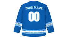 Load image into Gallery viewer, Greek Independence Day Original Hockey Jersey in Blue, back view with your name and number