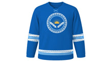Load image into Gallery viewer, Greek Independence Day Original Hockey Jersey in Blue, front view – custom name and number