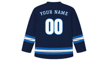 Load image into Gallery viewer, Greek Independence Day Original Hockey Jersey in Navy, back view with your name and number