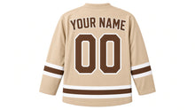 Load image into Gallery viewer, Groundhog Day Original Hockey Jersey in Tan, back view with your name and number