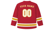Load image into Gallery viewer, Guangzhou Original Hockey Jersey in Canton Red, back view with your name and number