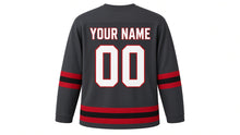 Load image into Gallery viewer, Guy Fawkes Night Original Hockey Jersey in Gray, back view with your name and number