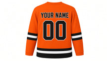 Load image into Gallery viewer, Guy Fawkes Night Original Hockey Jersey in Orange, back view with your name and number