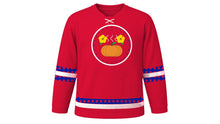 Load image into Gallery viewer, Haitian Independence Day Original Hockey Jersey in Red, front view – custom name and number