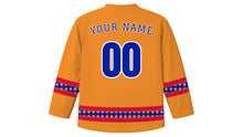 Load image into Gallery viewer, Haitian Independence Day Original Hockey Jersey in Squash Orange, back view with your name and number
