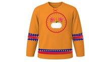 Load image into Gallery viewer, Haitian Independence Day Original Hockey Jersey in Squash Orange, front view – custom name and number