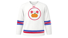 Load image into Gallery viewer, Haitian Independence Day Original Hockey Jersey in White, front view – custom name and number