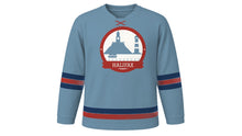 Load image into Gallery viewer, Halifax Original Hockey Jersey in Atlantic Fog, front view – custom name and number