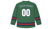 Load image into Gallery viewer, Halifax Original Hockey Jersey in Citadel Green, back view with your name and number