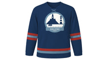 Load image into Gallery viewer, Halifax Original Hockey Jersey in Harbour Navy, front view – custom name and number