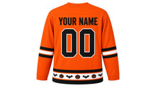 Load image into Gallery viewer, Halloween Original Hockey Jersey in Orange, back view with your name and number