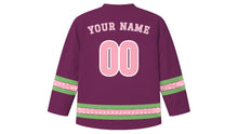 Load image into Gallery viewer, Hanami Original Hockey Jersey in Plum, back view with your name and number
