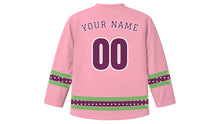 Load image into Gallery viewer, Hanami Original Hockey Jersey in Sakura Pink, back view with your name and number