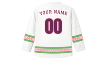 Load image into Gallery viewer, Hanami Original Hockey Jersey in White, back view with your name and number