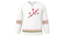 Load image into Gallery viewer, Hanami Original Hockey Jersey in White, front view – custom name and number
