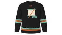 Load image into Gallery viewer, Hangul Day Original Hockey Jersey in Ink Black, front view – custom name and number