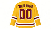 Load image into Gallery viewer, Hanoi Original Hockey Jersey in Gold, back view with your name and number