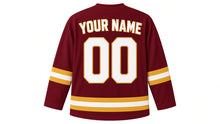 Load image into Gallery viewer, Hanoi Original Hockey Jersey in Maroon, back view with your name and number