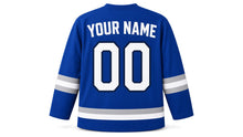 Load image into Gallery viewer, Hanukkah Original Hockey Jersey in Blue, back view with your name and number