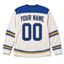 Load image into Gallery viewer, Brushstroke Flame Hanukkah Hockey Jersey in Brushstroke Canvas, back view with your name and number