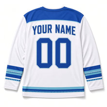 Load image into Gallery viewer, Geometric Prism Star Hanukkah Hockey Jersey in Prism Crystal, back view with your name and number