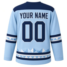 Load image into Gallery viewer, Low-Poly Crystal Dreidel Hanukkah Hockey Jersey in Crystal Ice, back view with your name and number