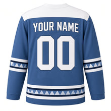 Load image into Gallery viewer, Low-Poly Crystal Dreidel Hanukkah Hockey Jersey in Crystal Steel, back view with your name and number