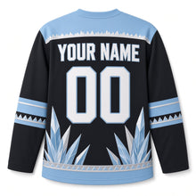 Load image into Gallery viewer, Midnight Ice Crystal Hanukkah Hockey Jersey in Onyx Crystal, back view with your name and number