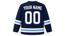 Load image into Gallery viewer, Hanukkah Original Hockey Jersey in Navy, back view with your name and number