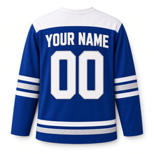 Load image into Gallery viewer, Origami Star Fold Hanukkah Hockey Jersey in Origami Royal Fold, back view with your name and number