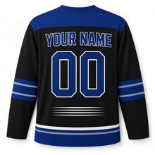 Load image into Gallery viewer, Speed Line Star Hanukkah Hockey Jersey in Speedline Black, back view with your name and number