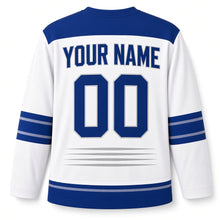 Load image into Gallery viewer, Speed Line Star Hanukkah Hockey Jersey in Speedline White, back view with your name and number