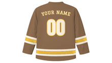 Load image into Gallery viewer, Harare Original Hockey Jersey in Granite Brown, back view with your name and number