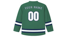 Load image into Gallery viewer, Harbin Original Hockey Jersey in Dome Green, back view with your name and number