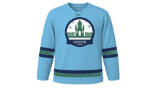 Load image into Gallery viewer, Harbin Original Hockey Jersey in Ice Lantern Blue, front view – custom name and number