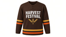 Load image into Gallery viewer, Harvest Festival Original Hockey Jersey in Brown, front view – custom name and number