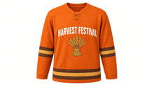 Load image into Gallery viewer, Harvest Festival Original Hockey Jersey in Orange, front view – custom name and number
