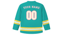 Load image into Gallery viewer, Havana Original Hockey Jersey in Caribbean Turquoise, back view with your name and number