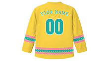 Load image into Gallery viewer, Havana Original Hockey Jersey in Sunny Yellow, back view with your name and number