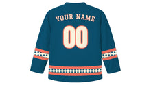 Load image into Gallery viewer, Heiva Original Hockey Jersey in Deep Lagoon, back view with your name and number