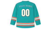 Load image into Gallery viewer, Heiva Original Hockey Jersey in Lagoon Turquoise, back view with your name and number