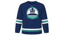 Load image into Gallery viewer, Helsinki Original Hockey Jersey in Baltic Navy, front view – custom name and number