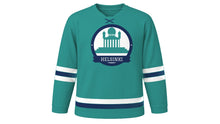 Load image into Gallery viewer, Helsinki Original Hockey Jersey in Sea Teal, front view – custom name and number