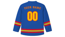 Load image into Gallery viewer, Higantes Festival Original Hockey Jersey in Lakeshore Blue, back view with your name and number