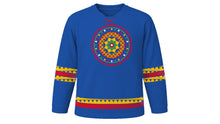 Load image into Gallery viewer, Higantes Festival Original Hockey Jersey in Lakeshore Blue, front view – custom name and number